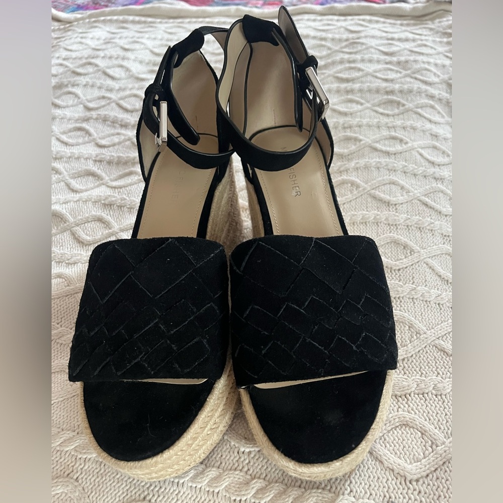 Marc Fisher Black Wedge Espadrilles Women’s Size 9.5 - Picture 14 of 15